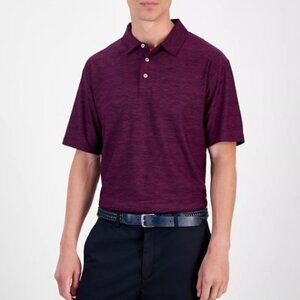 NWT PGA TOUR Men's Airflux Golf Polo Shirt DARK PURPLE Heather XL Short Sleeve